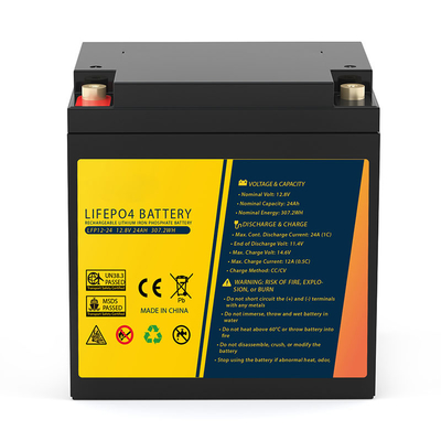 24Ah Lifepo4 लिथियम आयन बैटरी रिप्लेसमेंट 12.8V यूपीएस सौर इलेक्ट्रिक वाहन इलेक्ट्रिक व्हीलचेयर के लिए