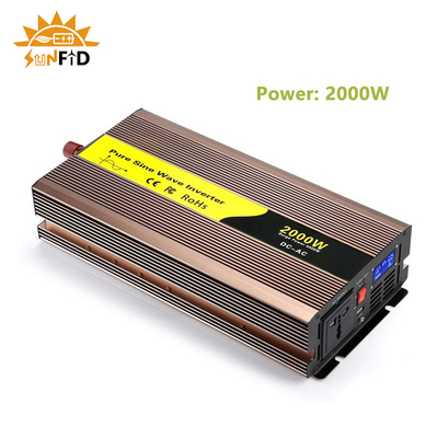 12 वी वोल्ट 2000W शुद्ध साइन वेव पावर इन्वर्टर डीसी से एसी 110V 220V