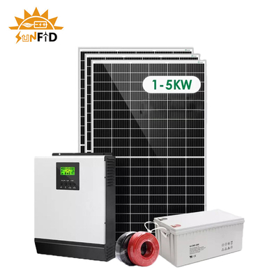 घर के लिए 2KW ऑफ ग्रिड सोलर पावर सिस्टम 12V 400Ah सोलर पैनल फोटोवोल्टिक सिस्टम