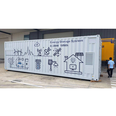 0.5MW ऑन ग्रिड ऑफ ग्रिड सोलर सिस्टम 1MWH ESS कंटेनर Lifepo4 IP65 आउटडोर